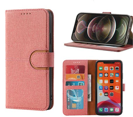 canvas finish pu leahter Rich Diary Phone Case
