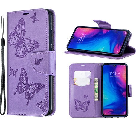 embossed twin butterfly pattern Rich Diary Phone Case